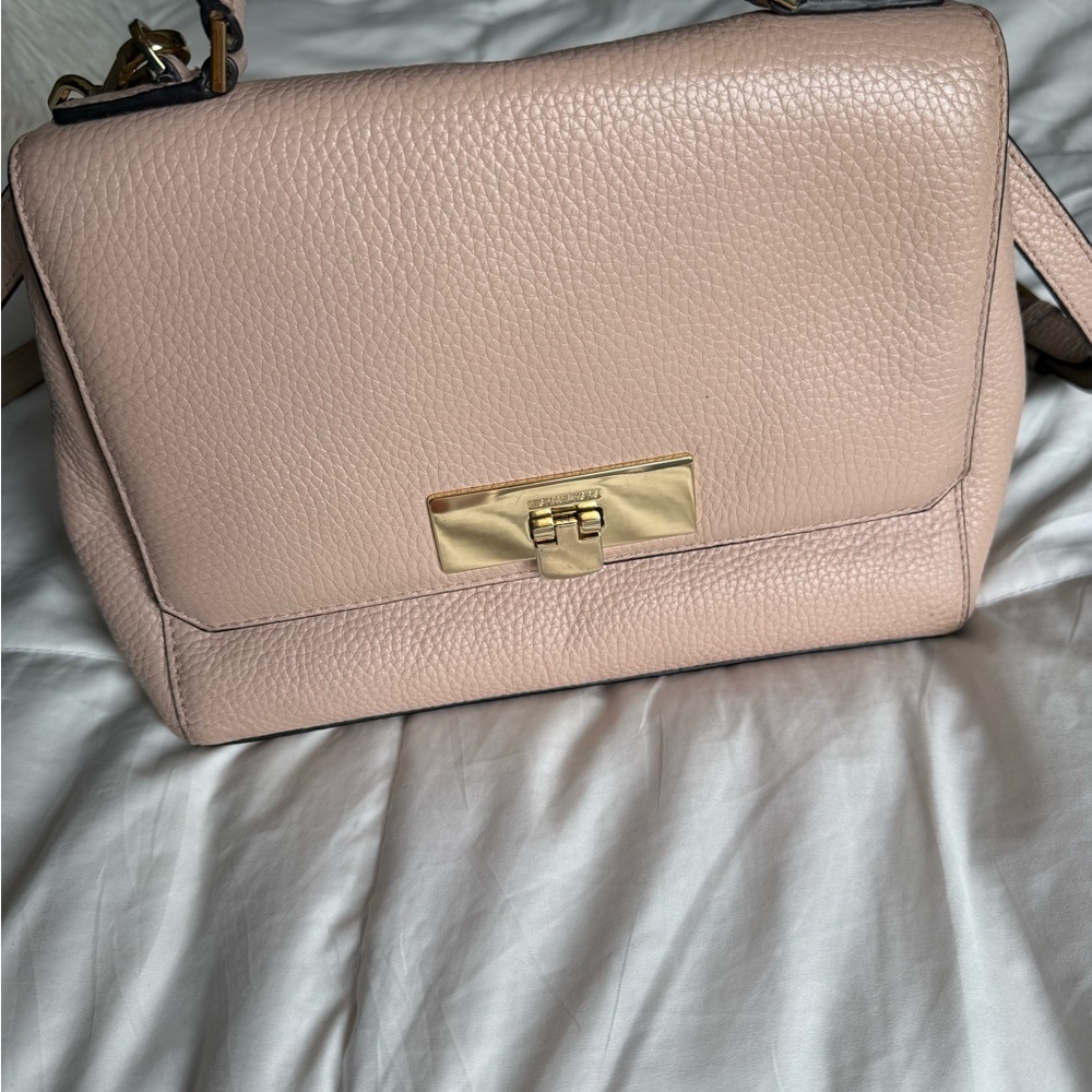 Michael Kors Pink and Gold Crossbody Bag with Pebbled Leather